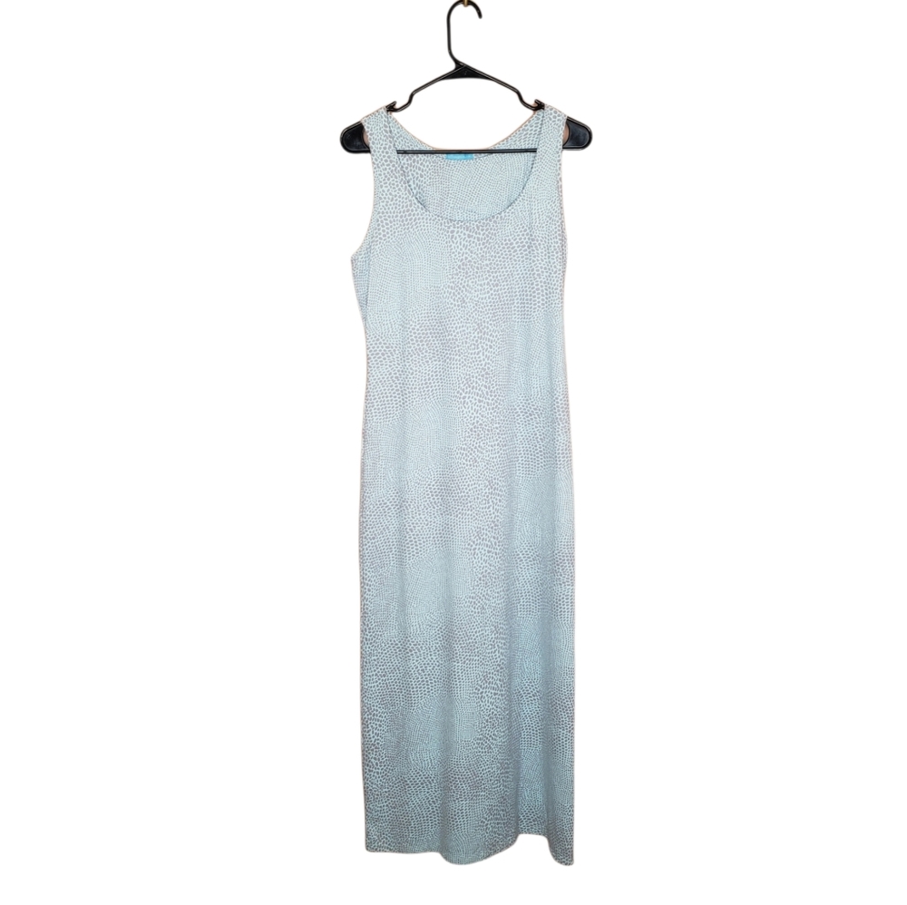 J. McLaughlin Fitted Maxi Tank Dress Gray & Blue Stretch